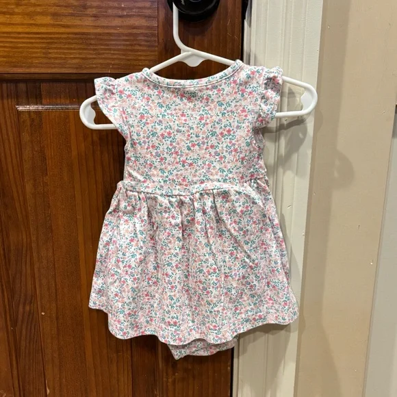 Carter's Pink and Blue Floral Baby Dress with Coordinating Sweater (Size: 6 mo) - Picture 5 of 10